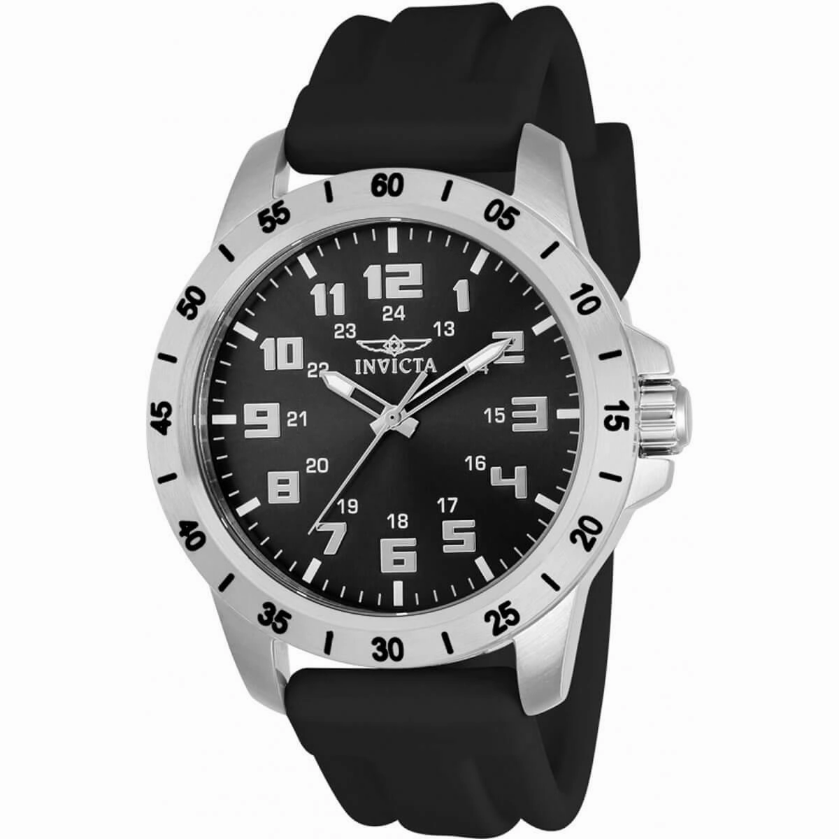 Invicta Men's Quartz Watch - Pro Diver Black Dial Polyurethane Strap | 21835