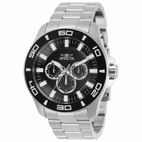 Invicta Men's Quartz Watch - Pro Diver Black Dial Stainless Steel Bracelet | 30945