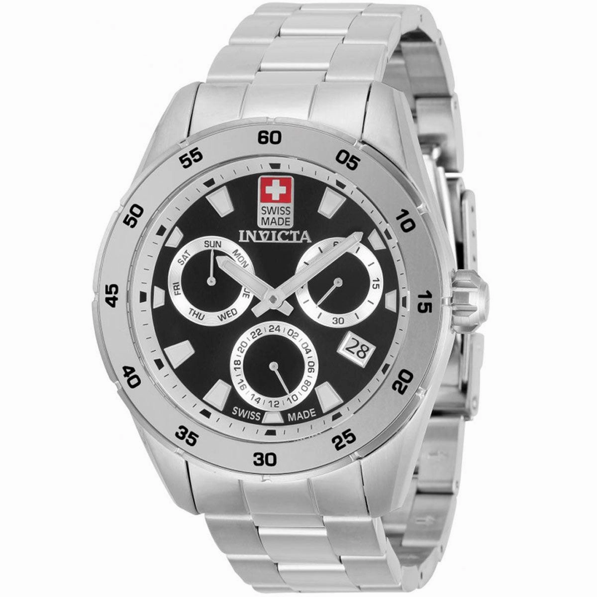Invicta Men's Quartz Watch - Pro Diver Black Dial Stainless Steel Bracelet | 33474