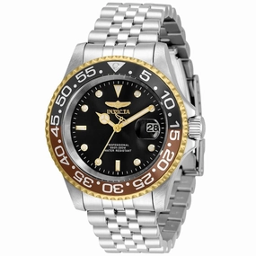 Invicta Men's Quartz Watch - Pro Diver Black Dial Stainless Steel Bracelet | 34103
