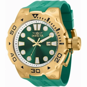 Invicta Men's Quartz Watch - Pro Diver Date Green Dial Silicone Rubber Strap | 36990