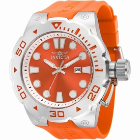 Invicta Men's Quartz Watch - Pro Diver Date Orange Dial Silicone Rubber Strap | 36997