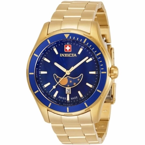 Invicta Men's Quartz Watch - Pro Diver Moon Phase Yellow Gold Bracelet | 33465