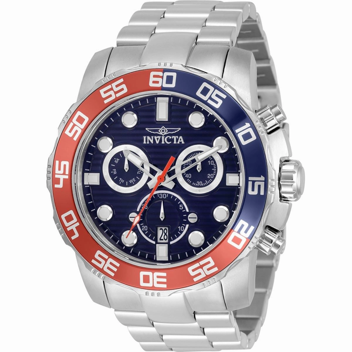 Invicta Men's Quartz Watch - Pro Diver Scuba Chronograph Blue Dial Bracelet | 33298