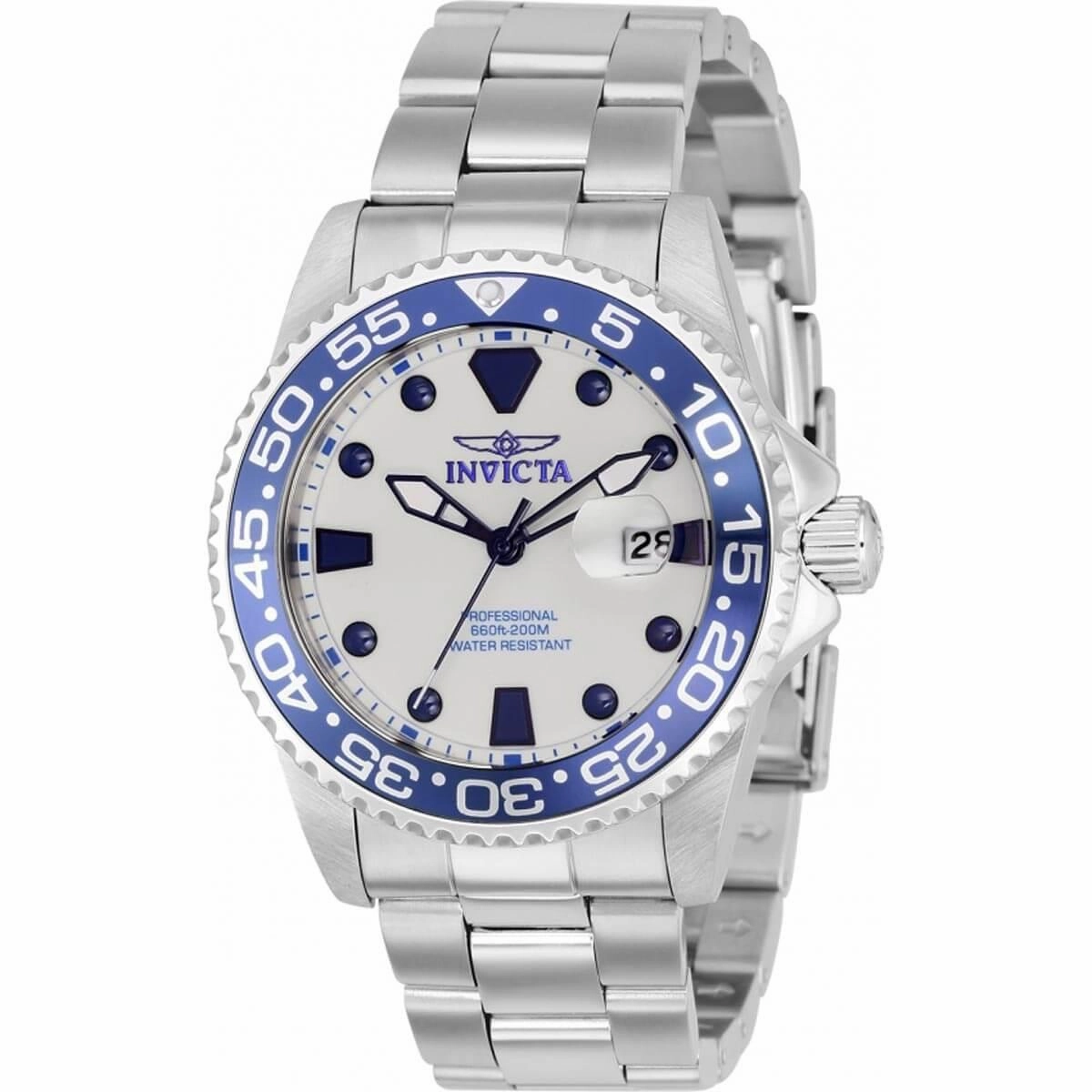 Invicta Men's Quartz Watch - Pro Diver Silver Dial Stainless Steel Bracelet | 36905