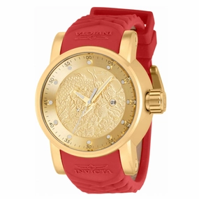 Invicta Men's Quartz Watch - S1 Rally Gold Dial Red and Beige Silicone Strap | 41140