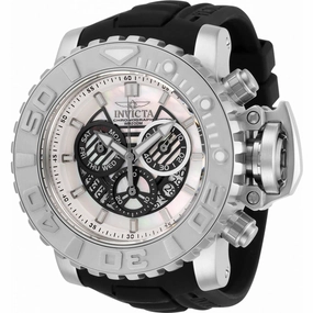 Invicta Men's Quartz Watch - Sea Hunter Chronograph MOP Dial Silicone Strap | 32636