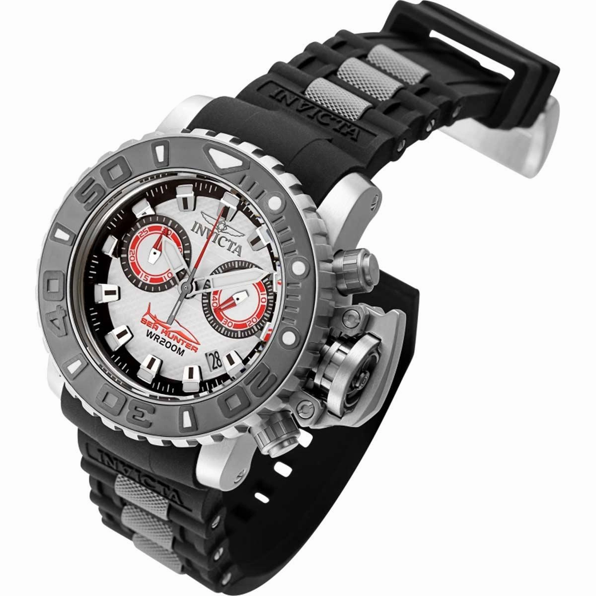 Invicta Men's Quartz Watch - Sea Hunter Chronograph White and Black Dial | 33238