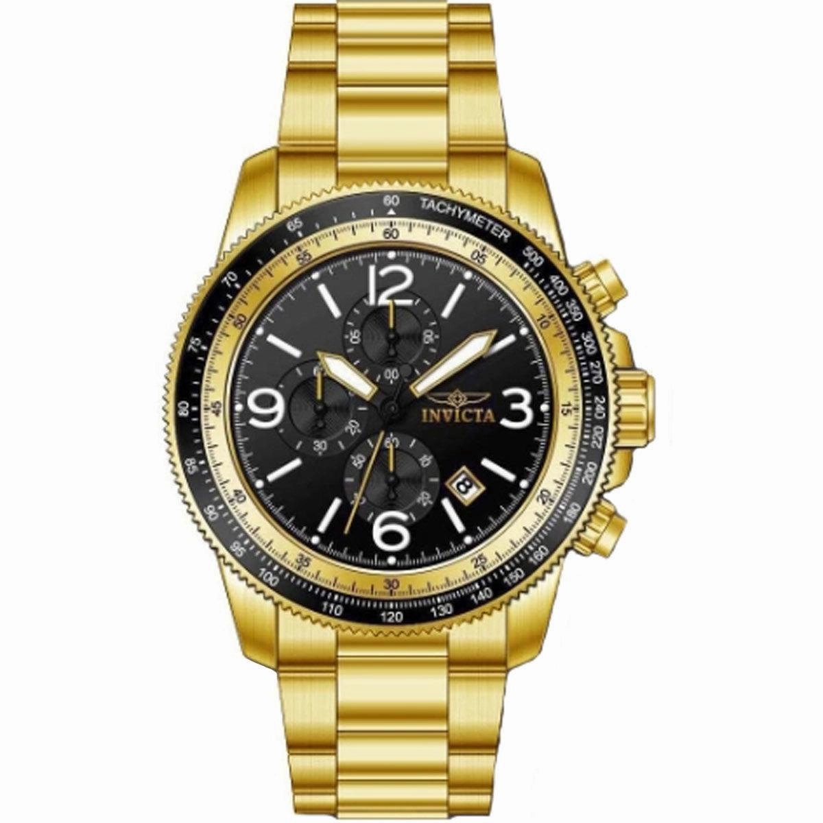 Invicta Men's Quartz Watch - Specialty Chronograph Yellow Gold SS Bracelet | 35662