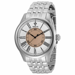 Invicta Men's Quartz Watch - Vintage White and Beige Dial Silver Tone Bracelet | 36241
