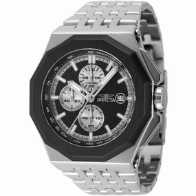 Invicta Men's Watch - Akula Chronograph Silver Tone and Black Dial Bracelet | 47390