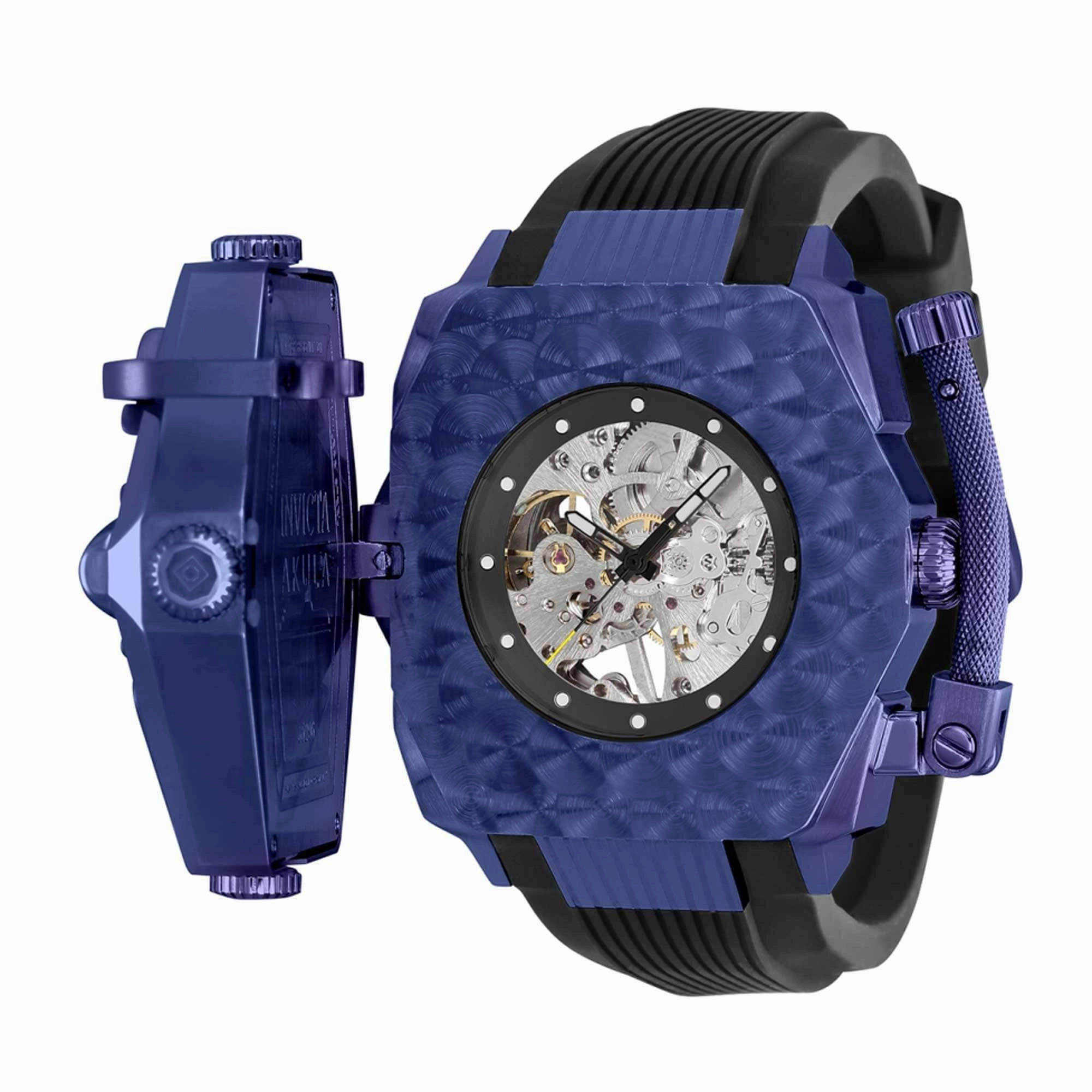 Invicta Men's Watch - Akula Chronograph Skeleton Dial Black Silicone Strap | 35300
