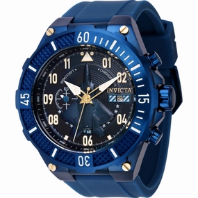 Invicta Men's Watch - Aviator Quartz Chronograph Blue Dial Silicone Strap Date | 39893