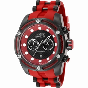 Invicta Men's Watch - Bolt Quartz Black Steel and Red Silicone Strap Date | 42296