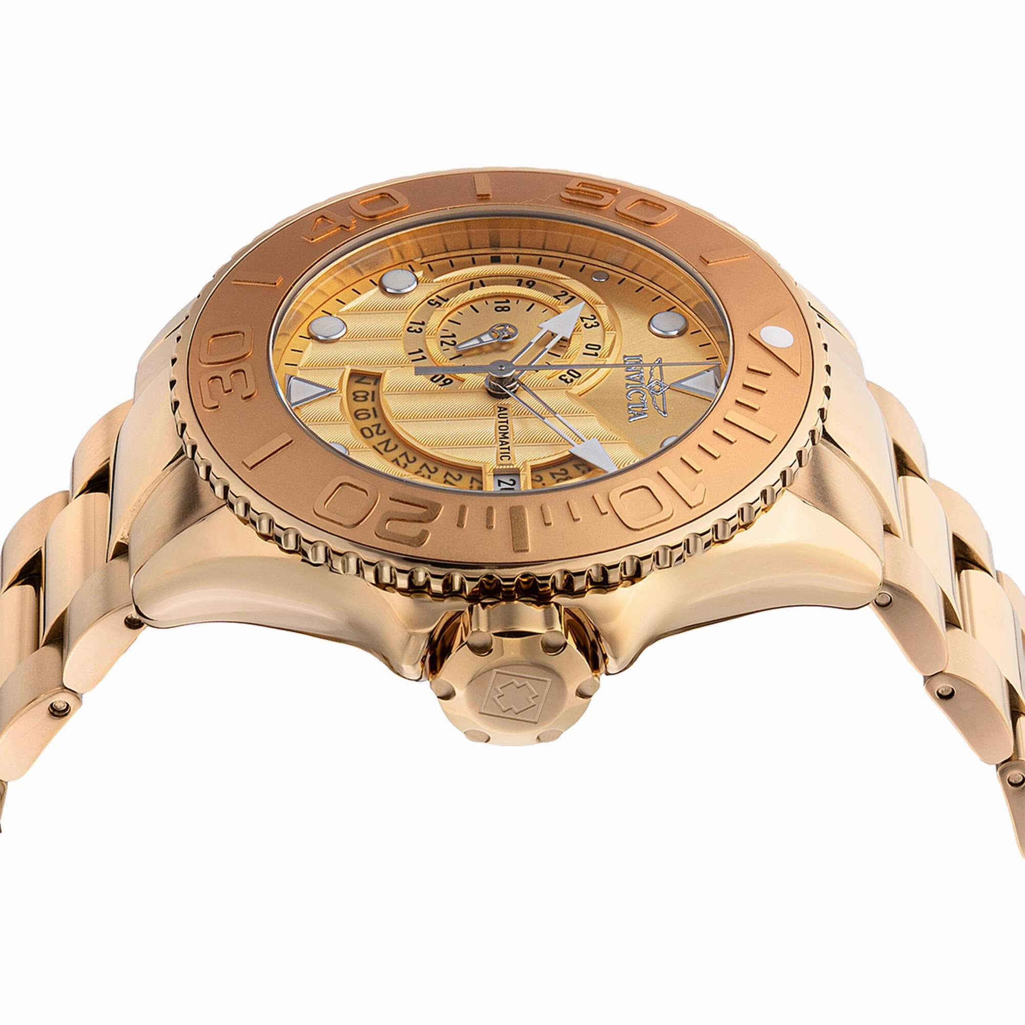Invicta Men's Watch - Grand Diver Automatic Yellow Gold Steel Bracelet Dive | 48244