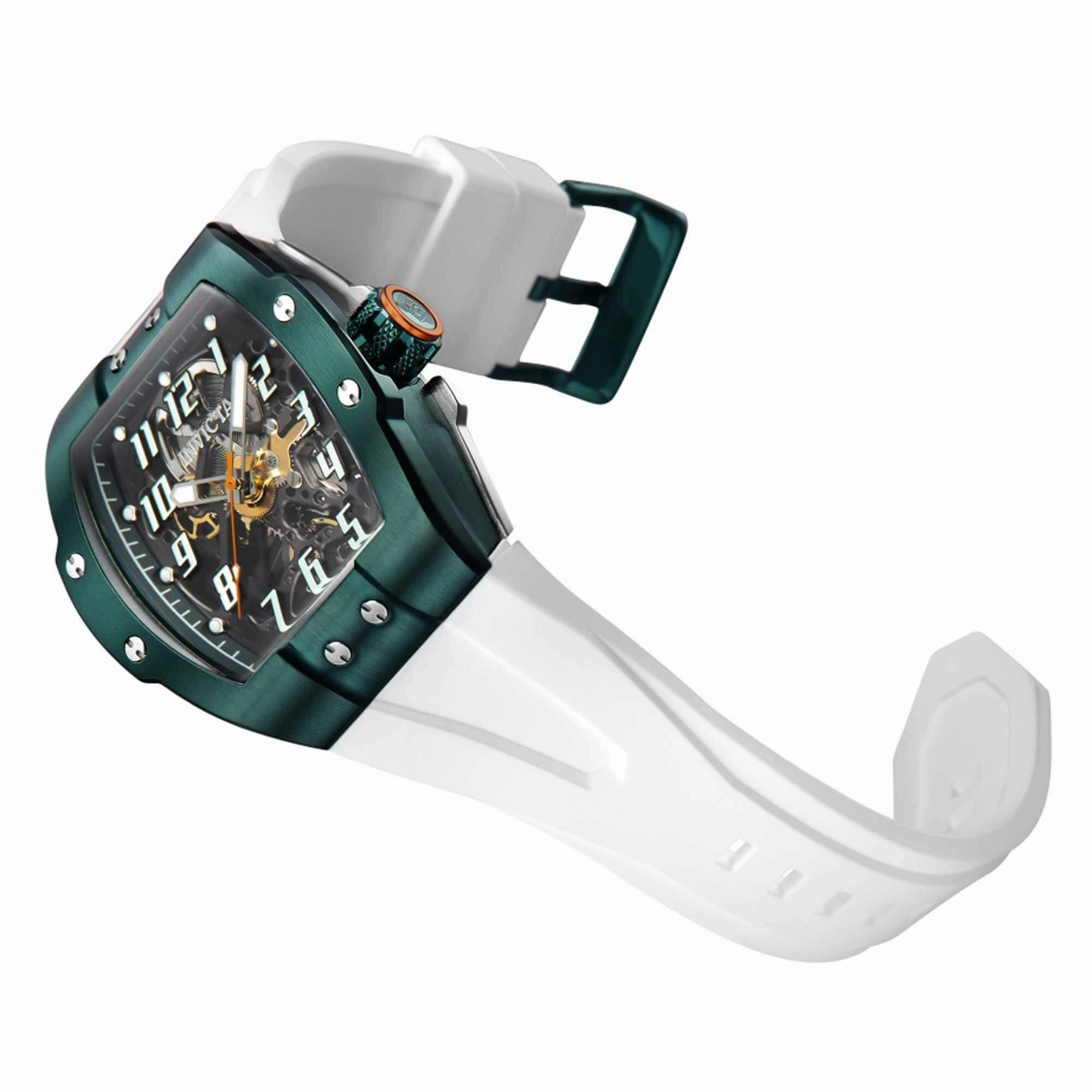 Invicta Men's Watch - JM Correa Automatic White Strap Semi Skeleton Dial | 43519