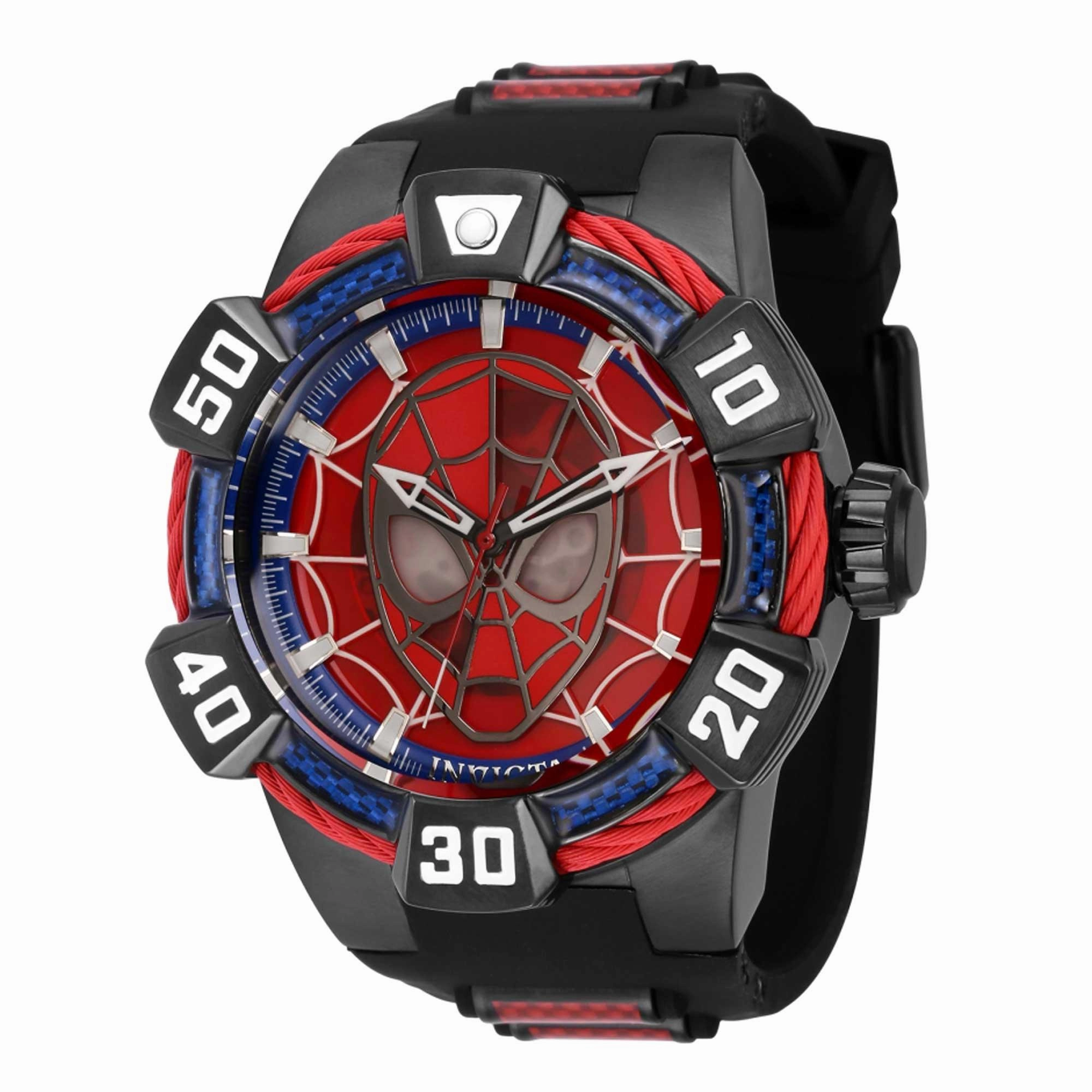Invicta Men's Watch - Marvel Punisher Red Glass Fiber and Black Rubber Strap | 41024