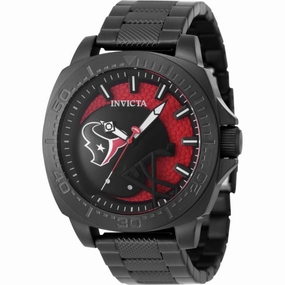 Invicta Men's Watch - NFL Houston Texans Red and Blue Dial Black Bracelet | 47891