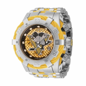 Invicta Men's Watch - NHL Pittsburgh Penguins Yellow and Silver Bracelet | 42015