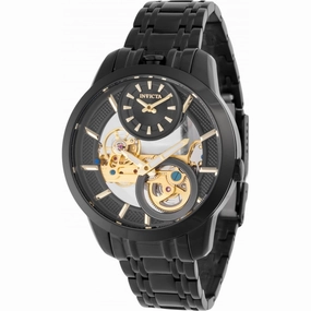 Invicta Men's Watch - Objet D Art Mechanical Skeleton Dial Black Bracelet | 44332