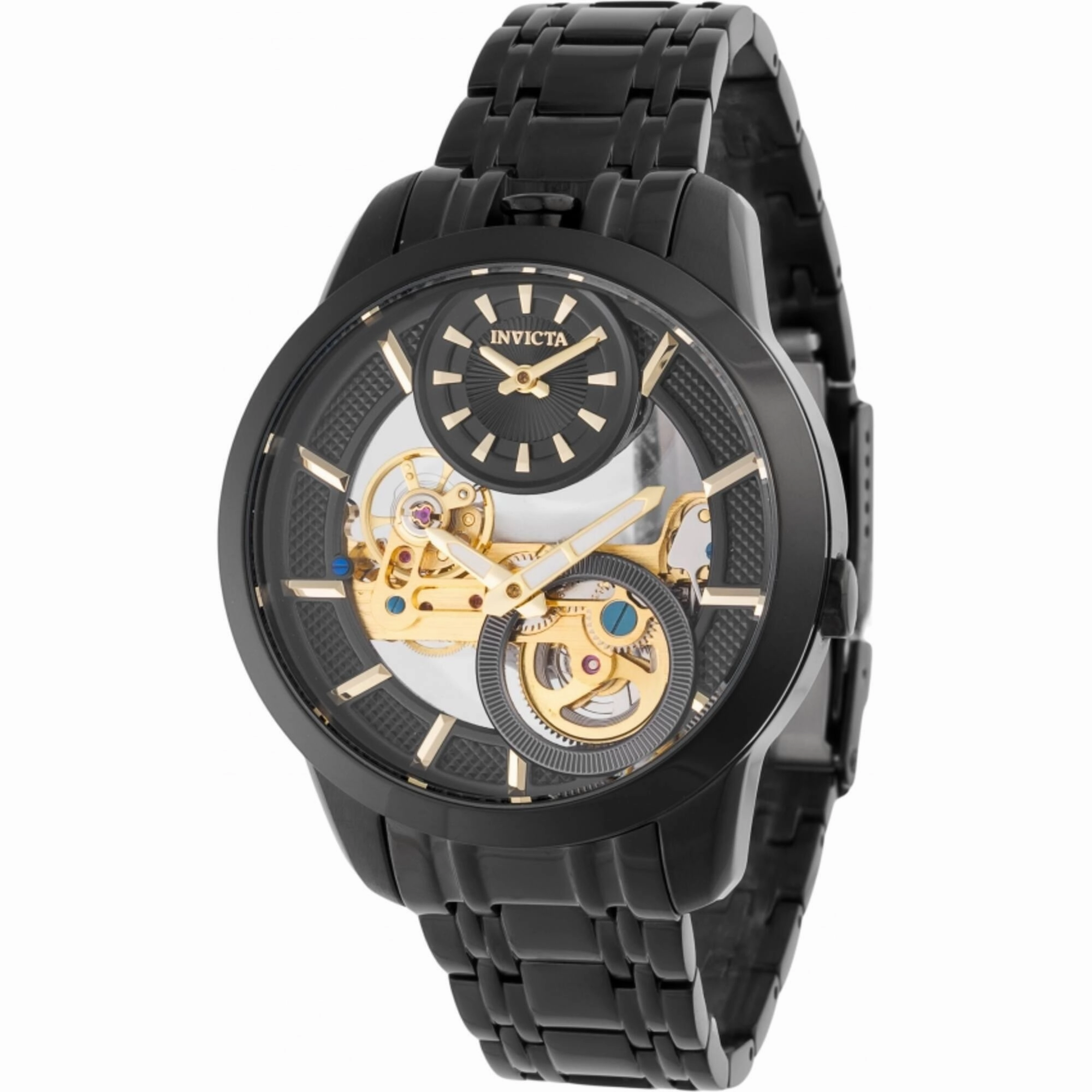 Invicta Men's Watch - Objet D Art Mechanical Skeleton Dial Black Bracelet | 44332