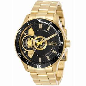 Invicta Men's Watch - Pro Diver Automatic Black Dial Yellow Gold Bracelet | 34053