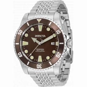 Invicta Men's Watch - Pro Diver Automatic Brown Dial Silver Steel Bracelet | 33504