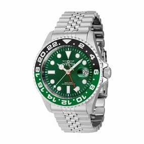 Invicta Men's Watch - Pro Diver Green and Black Bezel Silver Tone Case | 40954