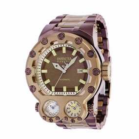 Invicta Men's Watch - Reserve Magnum Tria Automatic Khaki and Brown Bracelet | 37555