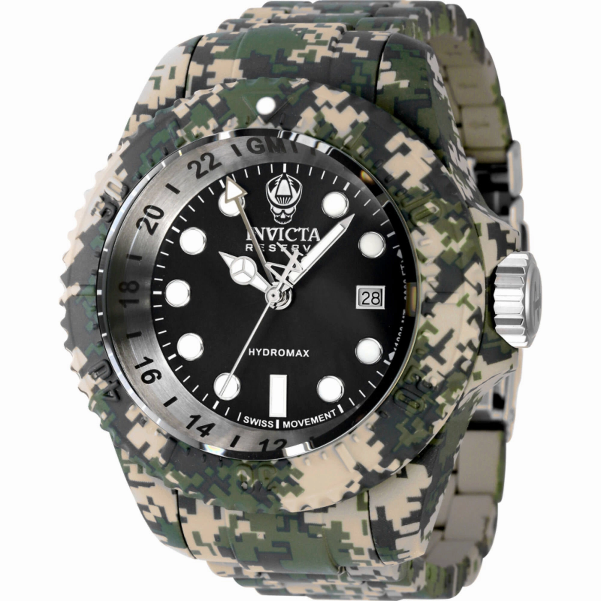 Invicta Men's Watch - Reserve Quartz Black Dial Aqua Plated Bracelet Dive | 40462