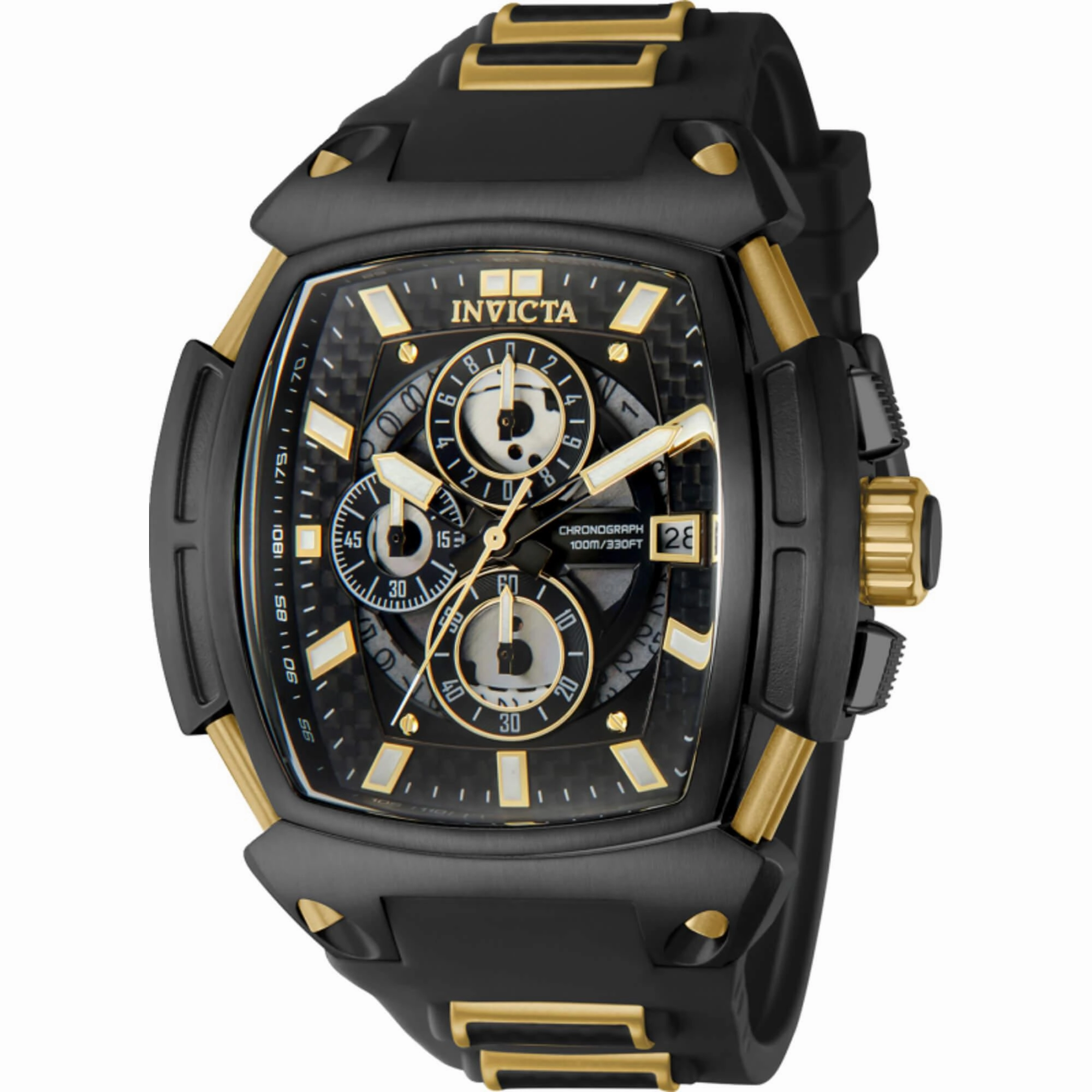 Invicta Men's Watch - S1 Rally Diablo Chrono Yellow Gold and Black Strap | 39702