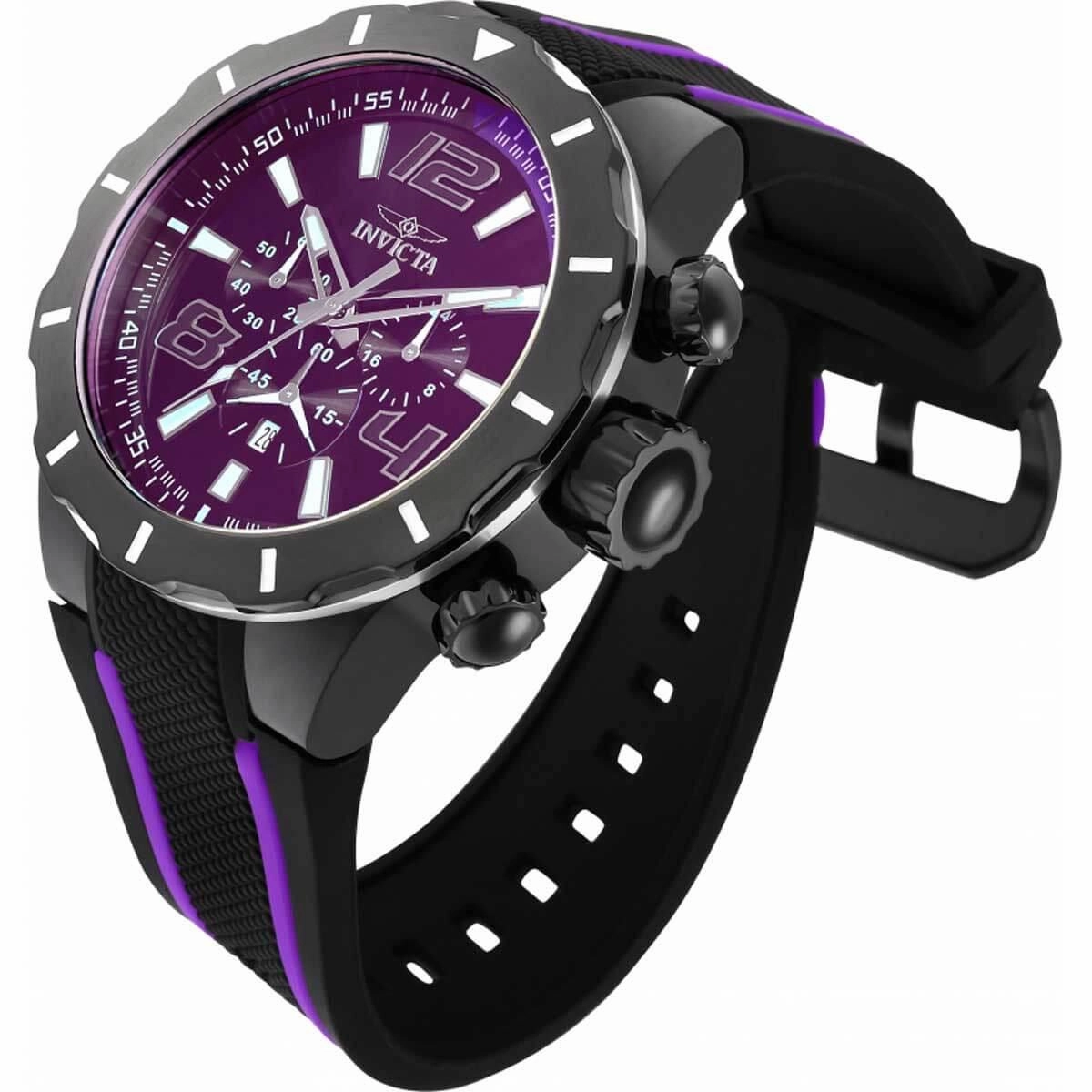 Invicta Men's Watch - S1 Rally Quartz Chronograph Purple Dial Silicone Strap | 33324