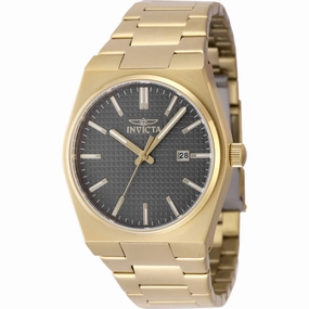 Invicta Men's Watch - Speedway Charcoal Dial Yellow Gold Steel Bracelet Date | 48397