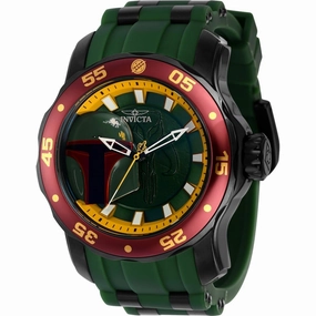 Invicta Men's Watch - Star Wars Boba Fett Quartz Rotating Bezel Rubber Strap | 37209
