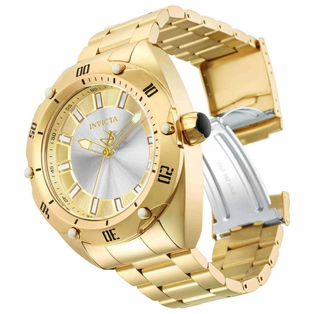 Invicta Men's Watch - Venom Silver and Gold Tone Dial Yellow Gold Bracelet | 33755