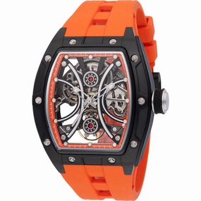 Invicta Men's Watch S1 Rally Automatic Skeleton Dial Orange Rubber Strap 49020