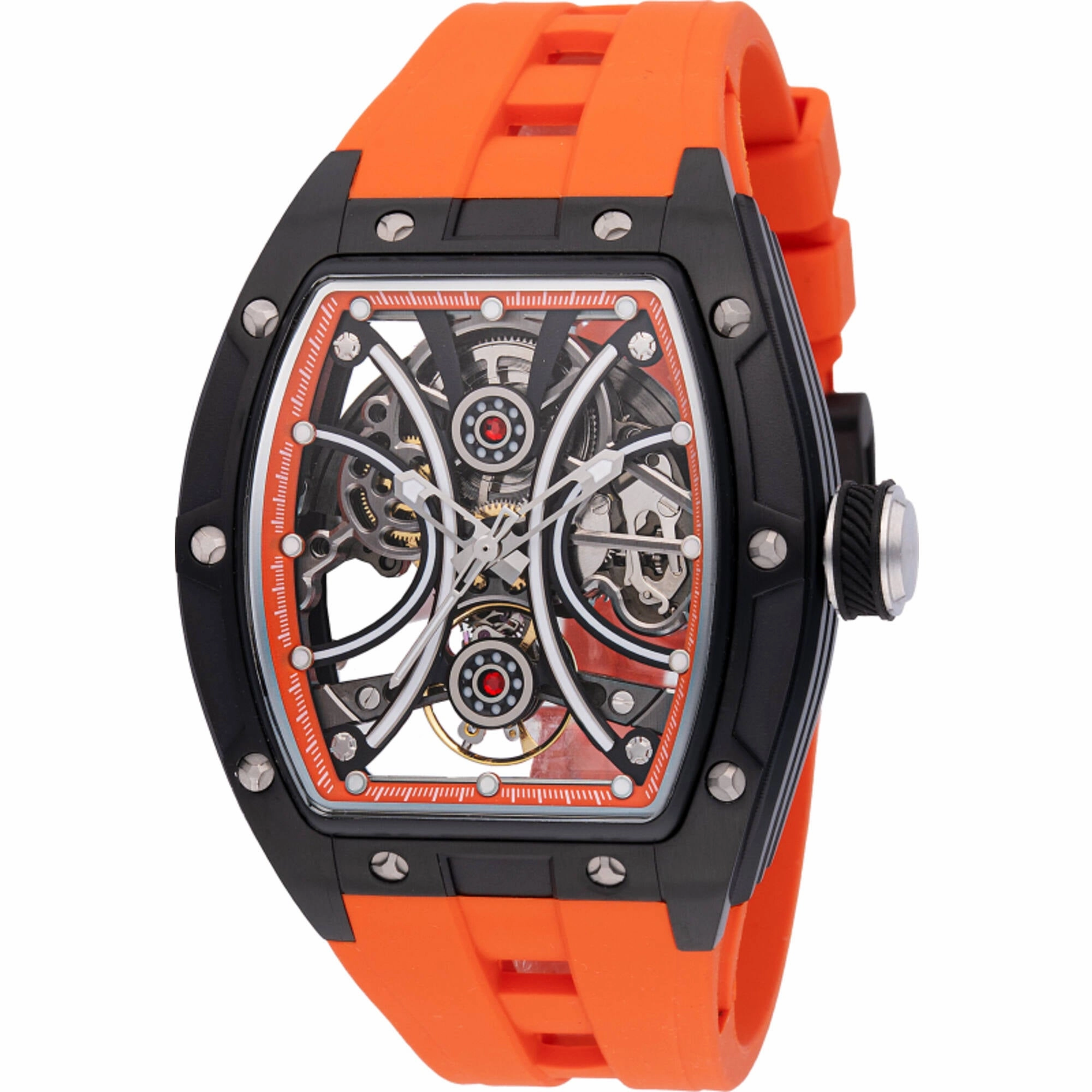 Invicta Men's Watch S1 Rally Automatic Skeleton Dial Orange Rubber Strap 49020