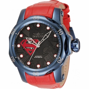 Invicta Women's Automatic Watch - DC Comics Superman Red Leather Strap Dive | 35062