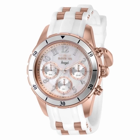 Invicta Women's Chronograph Watch - Angel White and Rose Gold Strap | 38755