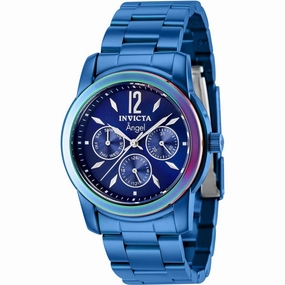 Invicta Women's Quartz Watch - Angel Day-Date Blue Stainless Steel Bracelet | 40225