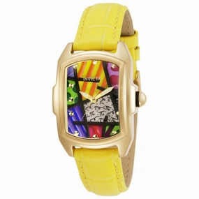 Invicta Women's Quartz Watch - Britto Gold Tone Case Yellow Leather Strap | 32407