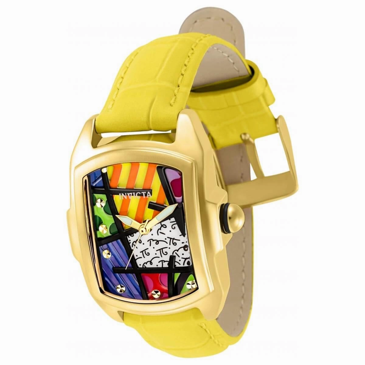 Invicta Women's Quartz Watch - Britto Gold Tone Case Yellow Leather Strap | 32407