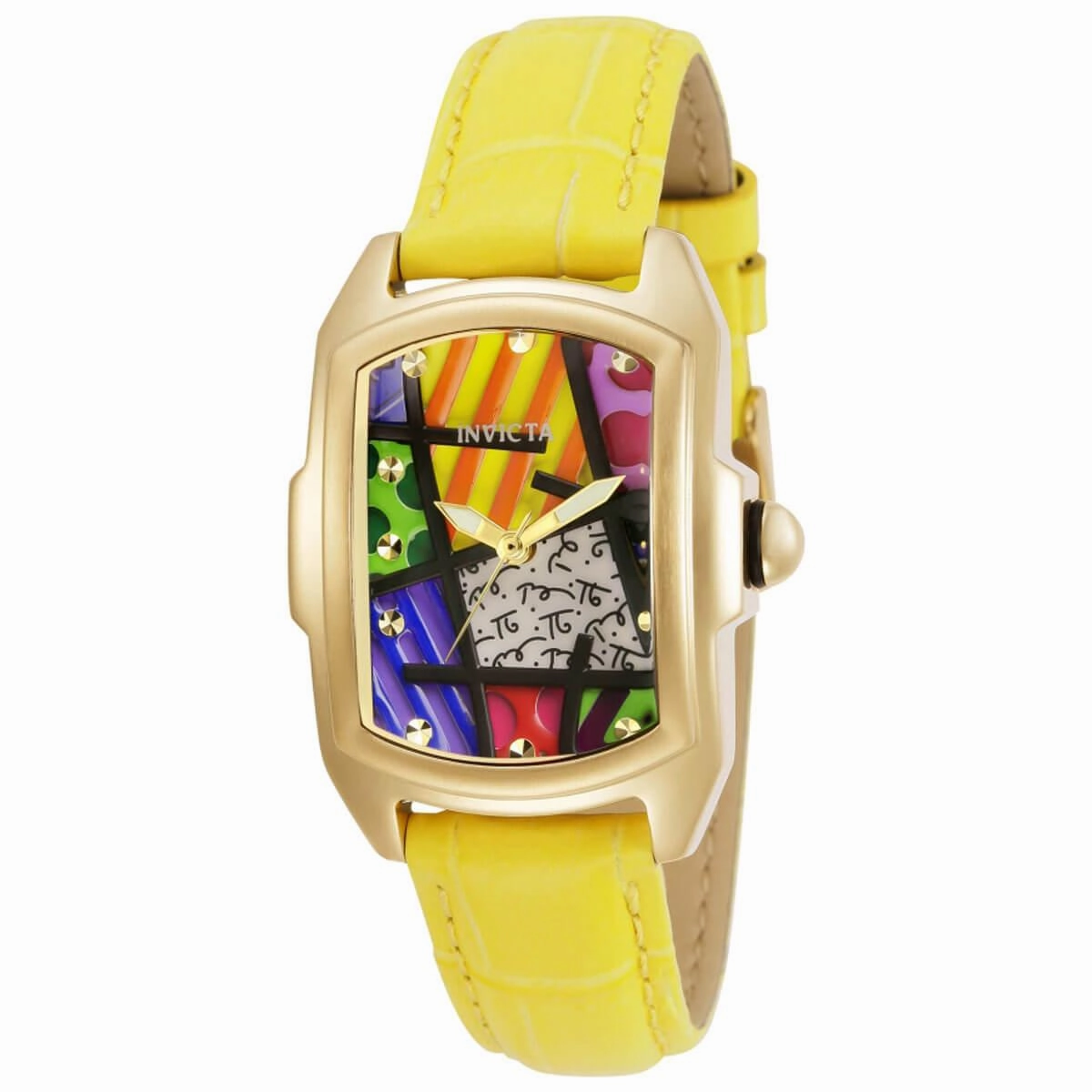Invicta Women's Quartz Watch - Britto Gold Tone Case Yellow Leather Strap | 32407