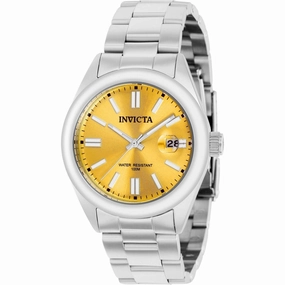 Invicta Women's Quartz Watch - Pro Diver Date Yellow Dial Silver Steel Bracelet | 38472