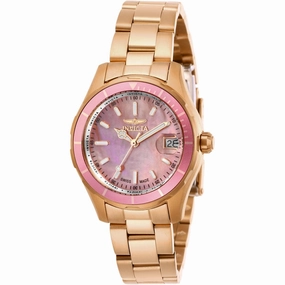 Invicta Women's Quartz Watch - Pro Diver Pink MOP Dial Rose Gold Bracelet | 28650