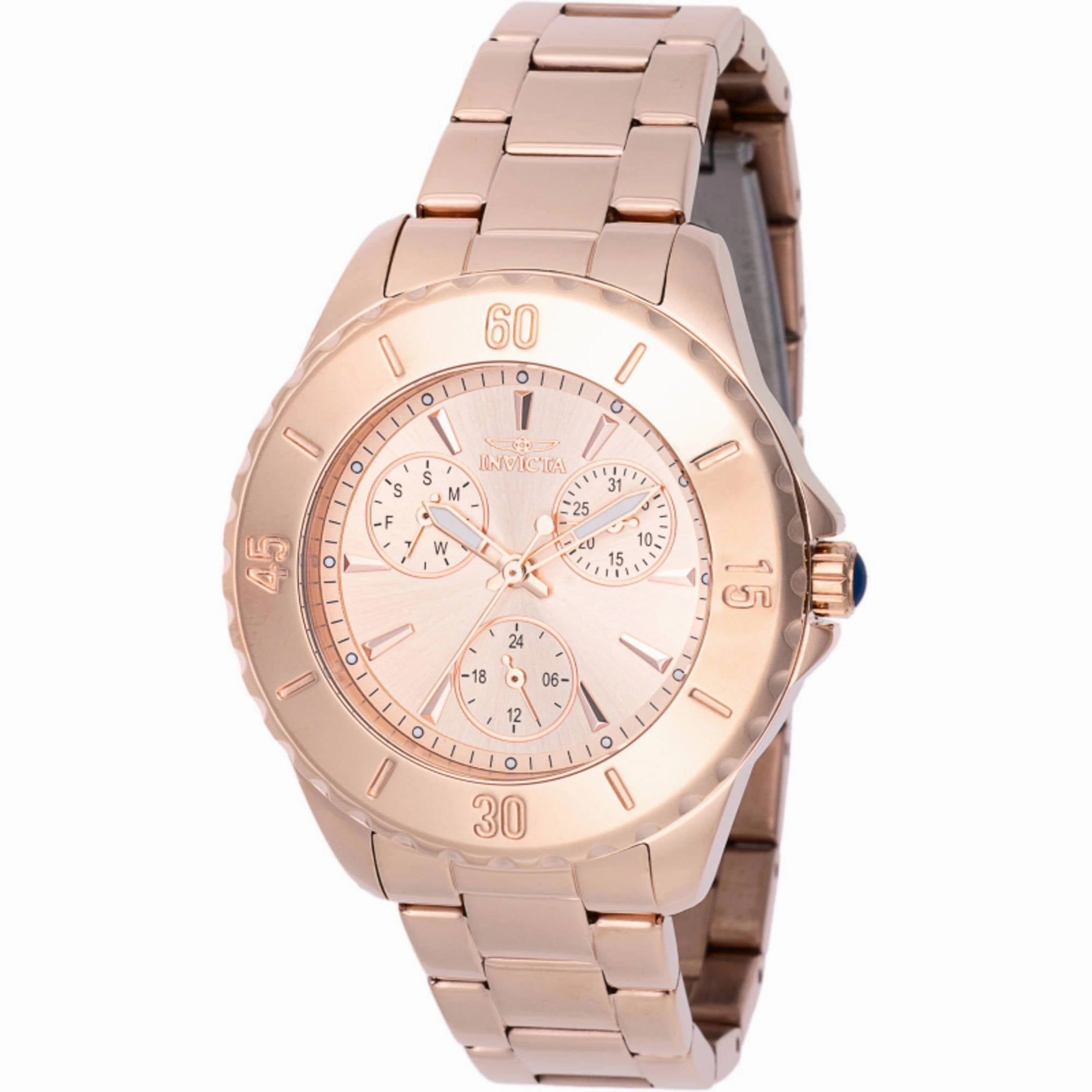 Invicta Women's Watch - Angel Day-Date Rose Gold Stainless Steel Bracelet | 48403