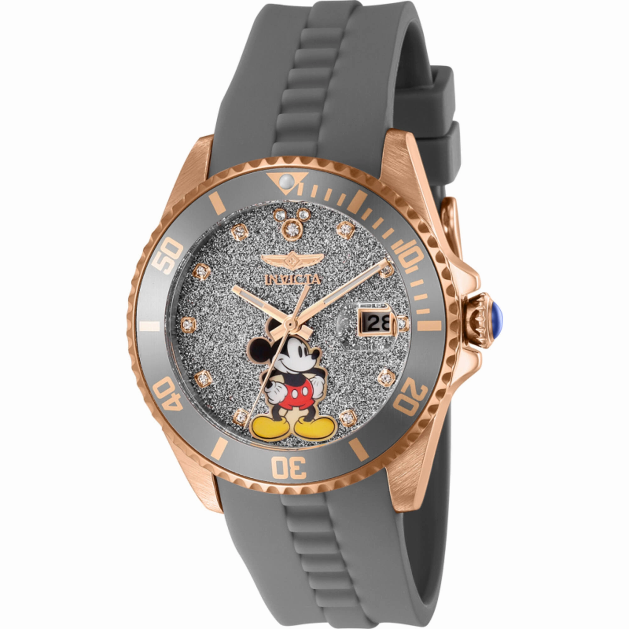 Invicta Women's Watch - Disney Mickey Mouse Quartz Grey Glitter Dial Strap | 41309