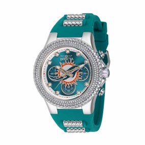 Invicta Women's Watch - NFL Miami Dolphins Silver Tone and Light Green Strap | 42745