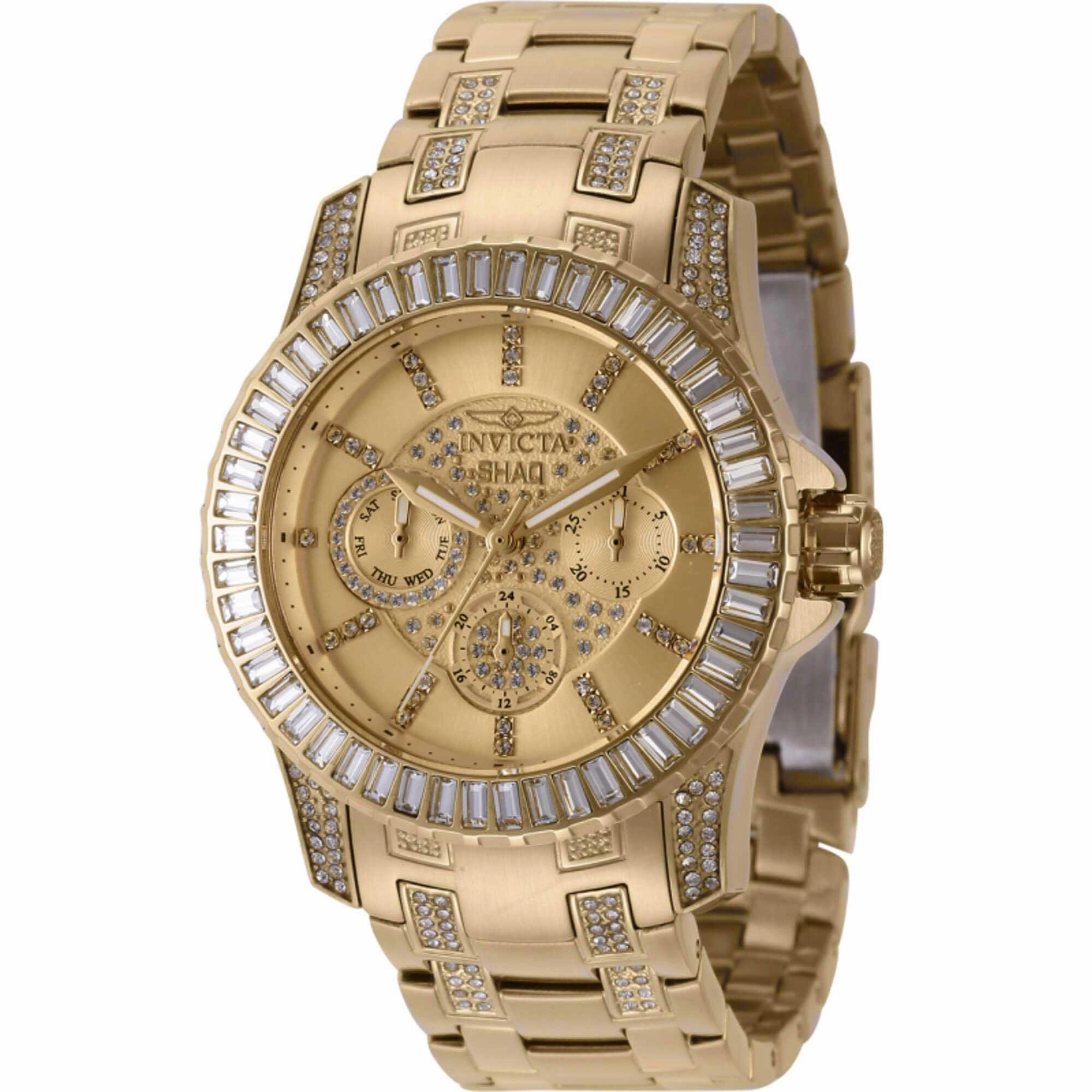 Invicta Women's Watch - Shaq Gold Tone Dial Crystal Accented Steel Bracelet | 43826
