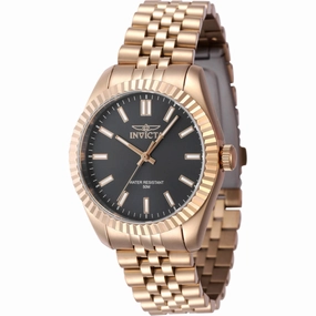 Invicta Women's Watch - Specialty Quartz Black Dial Rose Gold Tone Bracelet | 47508